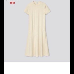 Uniqlo JW Anderson short sleeve fluid hem dress in ivory
